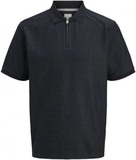 Jack & Jones Ronnie Polo with Zipper Black - Polo shirts - Grote Maten Poloshirts Heren