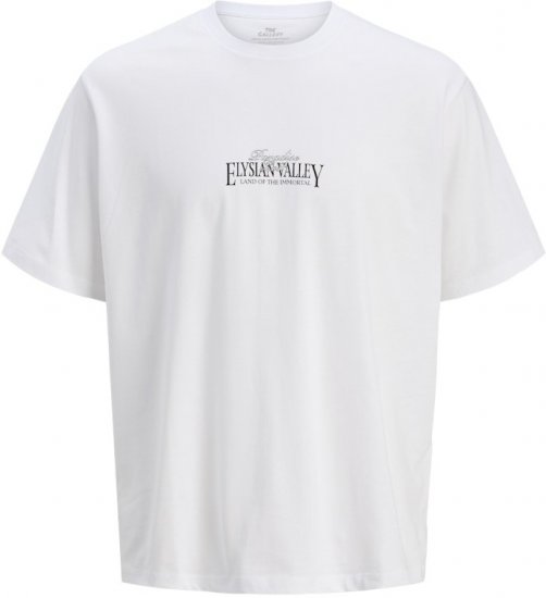 Jack & Jones Parallel Crew Neck T-Shirt Bright White - T-shirts - Grote Maten T-shirts Heren