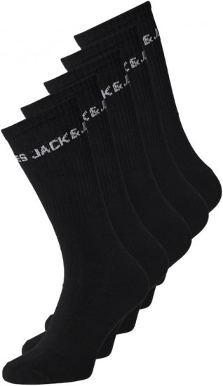 Jack & Jones BASIC LOGO Tennis Socks 5-Pack Black - Ondergoed & zwem - Grote Maten Ondergoed Heren