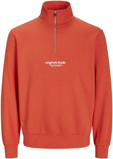 Jack & Jones Esterbro High Neck Quarter Zip Sweatshirt Red - Sweaters & hoodies - Sweaters & Hoodies Grote Maten Heren