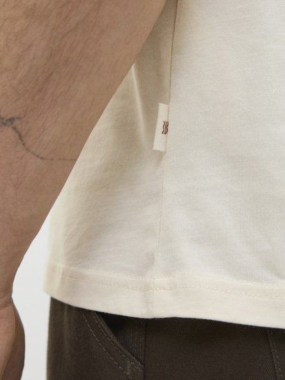  Jack & Jones Tavira Aop Pocket Crew Neck T-Shirt Antique White - T-shirts - Grote Maten T-shirts Heren