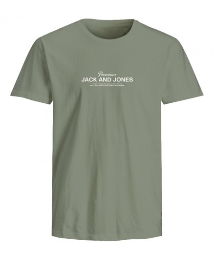 Jack & Jones Ferris Crew Neck T-Shirt Hedge Green - T-shirts - Grote Maten T-shirts Heren