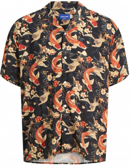 Jack & Jones Tokyo hawaiishirt met print donkerbruin - Overhemden - Overhemden Grote Maten Heren