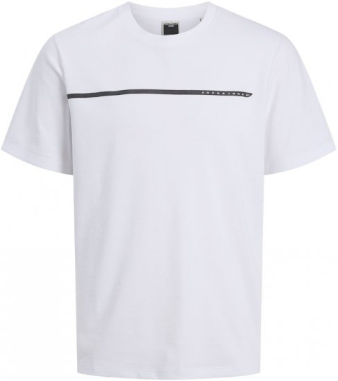 Jack & Jones FUSION Full Branding T-Shirt Bright White - T-shirts - Grote Maten T-shirts Heren