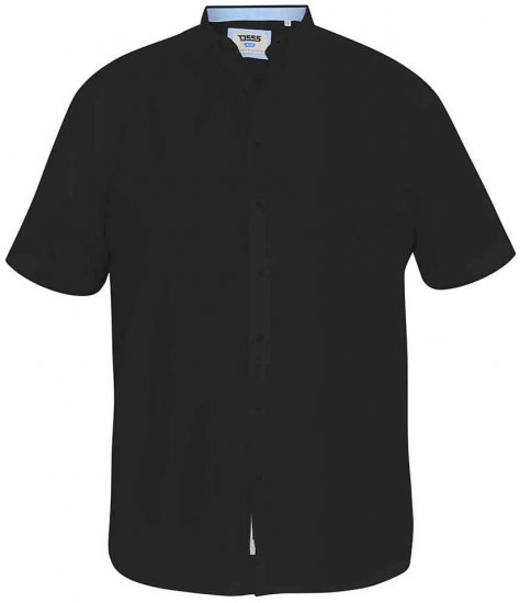 D555 James Short Sleeve Oxford Shirt Black - Overhemden - Overhemden Grote Maten Heren