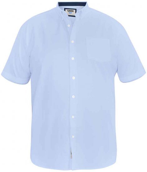 D555 James Short Sleeve Oxford Shirt Sky Blue - Overhemden - Overhemden Grote Maten Heren