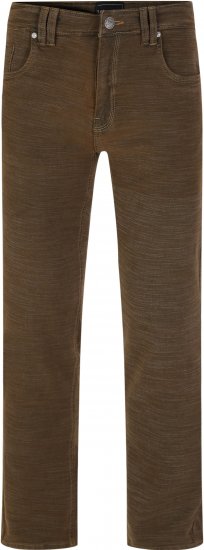 Kam Jeans 264 Slub Weave 5 Pocket Stretch Pants Brown - Jeans & Broeken - Jeans & Broeken Grote Maten Heren