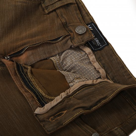 Kam Jeans 264 Slub Weave 5 Pocket Stretch Pants Brown - Jeans & broeken - Jeans & Broeken Grote Maten Heren