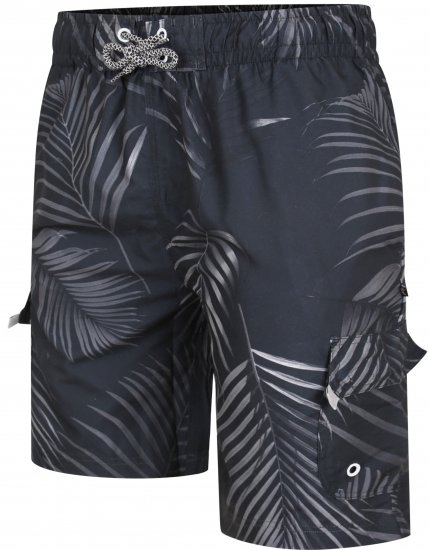 Kam Jeans 3002 Leaf Print Cargo Swimshorts - Ondergoed & zwem - Grote Maten Ondergoed Heren