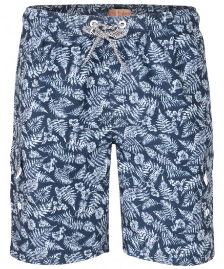 Kam Jeans Leaf Print Swim Shorts Navy - Ondergoed & zwem - Grote Maten Ondergoed Heren