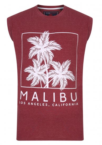 Kam Jeans Malibu Sleeveless Wine - T-shirts - Grote Maten T-shirts Heren