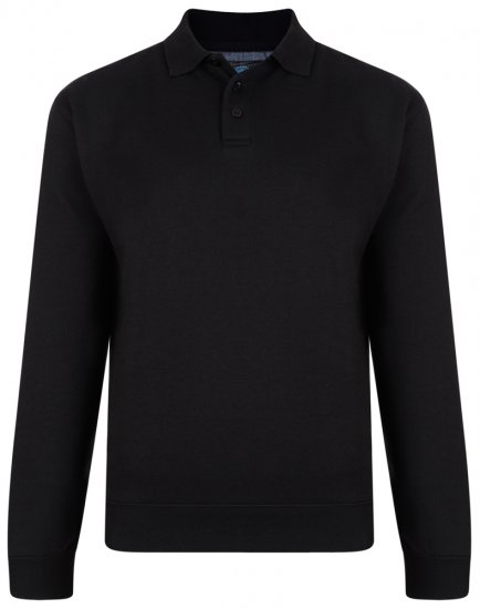 Kam Jeans Collar Sweatshirt Black - Sweaters & hoodies - Sweaters & Hoodies Grote Maten Heren