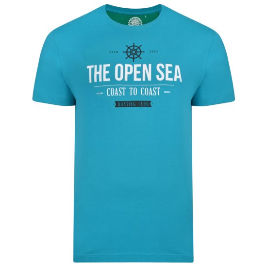 Kam Jeans 5254 Open Sea T-Shirt Light Blue - T-shirts - Grote Maten T-shirts Heren