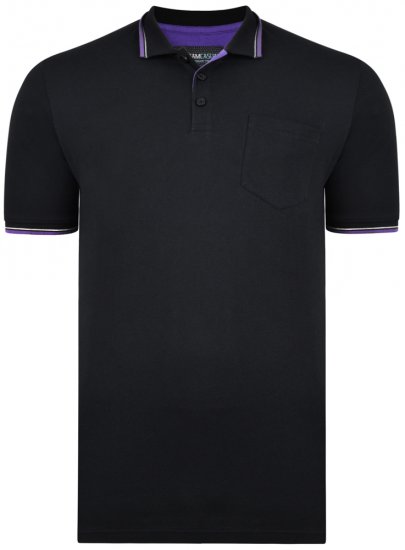 Kam Jeans 5277 Polo Black - Polo shirts - Grote Maten Poloshirts Heren