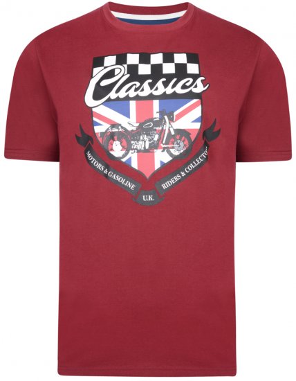 Kam Jeans 5280 T-shirt Burgundy - T-shirts - Grote Maten T-shirts Heren