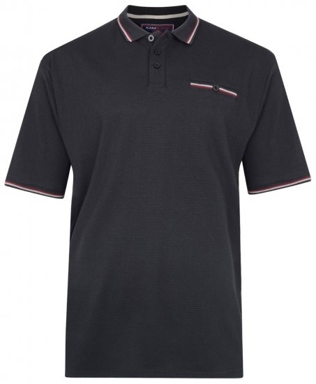 Kam Jeans 5291 Polo Black - Polo shirts - Grote Maten Poloshirts Heren