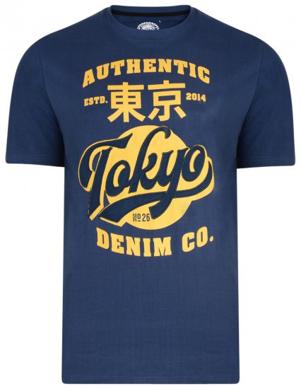 Kam Jeans 5296 T-shirt Navy - T-shirts - Grote Maten T-shirts Heren