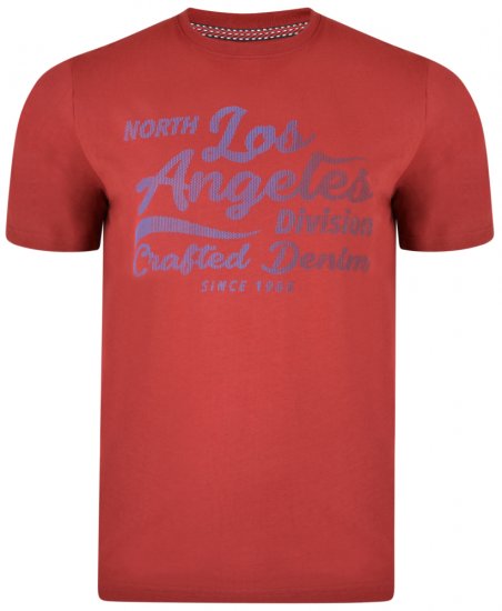 Kam Jeans 5302 T-shirt Burgundy - T-shirts - Grote Maten T-shirts Heren