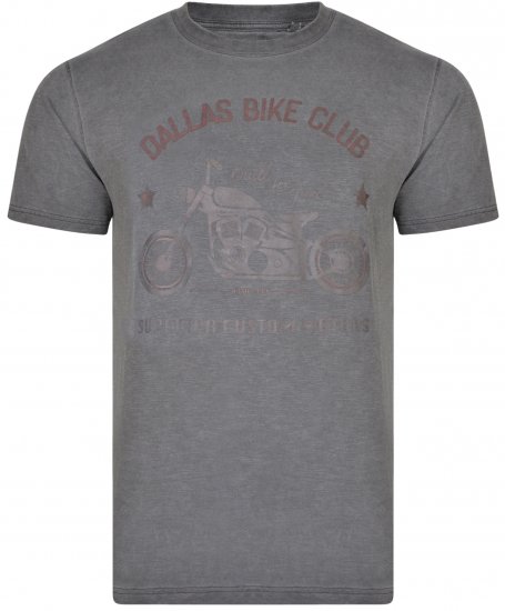 Kam Jeans 5316 Dallas Bike Club T-shirt Charcoal - T-shirts - Grote Maten T-shirts Heren
