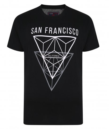 Kam Jeans 5334 San Fransisco Tee Black - T-shirts - Grote Maten T-shirts Heren