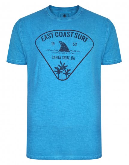Kam Jeans East Coast Crew Neck Tee Turk Blue - T-shirts - Grote Maten T-shirts Heren