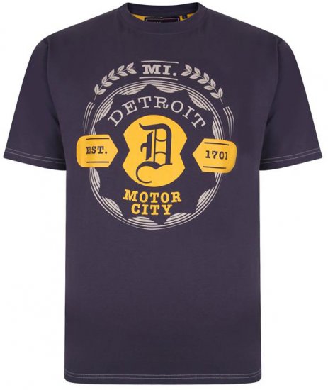 Kam Jeans 5350 Detroits Motors T-shirt Charcoal - T-shirts - Grote Maten T-shirts Heren