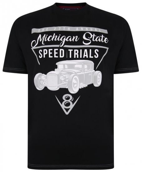 Kam Jeans 5352 Michigan State T-shirt Black - T-shirts - Grote Maten T-shirts Heren