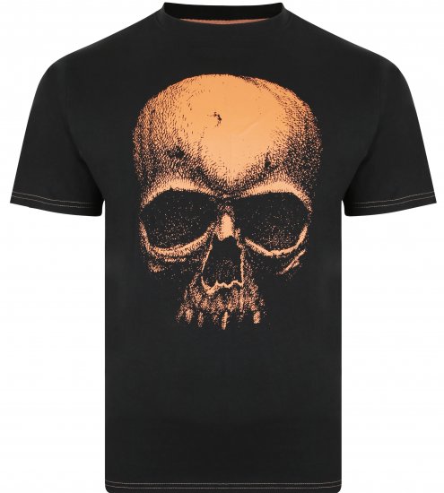 Kam Jeans 5374 Ghost Skull Print T-shirt Black - T-shirts - Grote Maten T-shirts Heren