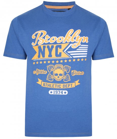 Kam Jeans 5389 Brooklyn NYC T-Shirt Blue - T-shirts - Grote Maten T-shirts Heren