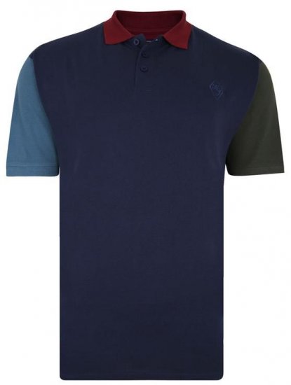 Kam Jeans 5437 Block Panel Pique Polo - Polo shirts - Grote Maten Poloshirts Heren