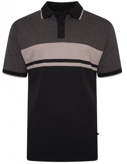 Kam Jeans 5462 Dobby Weave Polo Black - Polo shirts - Grote Maten Poloshirts Heren