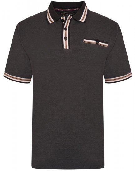 Kam Jeans 5464 Pique Polo Charcoal - Polo shirts - Grote Maten Poloshirts Heren