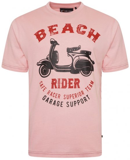 Kam Jeans 5701 Beach Rider Tee Pink - T-shirts - Grote Maten T-shirts Heren