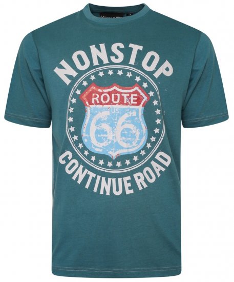 Kam Jeans 5708 Route 66 T-Shirt Pacific - T-shirts - Grote Maten T-shirts Heren