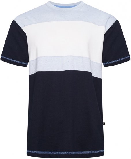 Kam Jeans 5780 Cut And Sew Panel T-Shirt Navy - T-shirts - Grote Maten T-shirts Heren