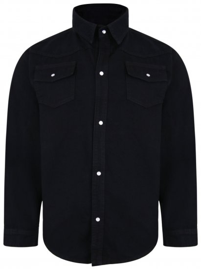 Kam Jeans 602 Denim shirt Black - Overhemden - Overhemden Grote Maten Heren