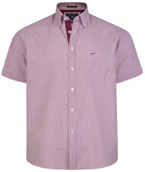 Kam Jeans 6164 Short Sleeve Shirt Burgundy - Overhemden - Overhemden Grote Maten Heren