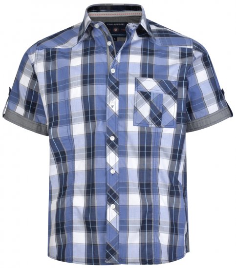 Kam Jeans 6165 Short Sleeve Shirt Navy - Overhemden - Overhemden Grote Maten Heren