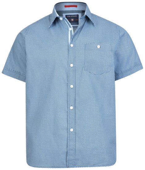 Kam Jeans 6167 Short Sleeve Shirt Teal - Overhemden - Overhemden Grote Maten Heren
