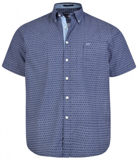 Kam Jeans 6170 Short Sleeve Shirt Navy - Overhemden - Overhemden Grote Maten Heren