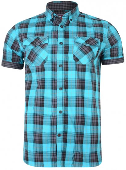 Kam Jeans 6184 Short Sleeve Shirt Teal - Overhemden - Overhemden Grote Maten Heren