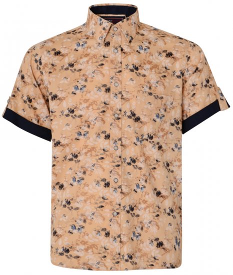 Kam Jeans 6190 Short Sleeve Shirt Sand - Overhemden - Overhemden Grote Maten Heren