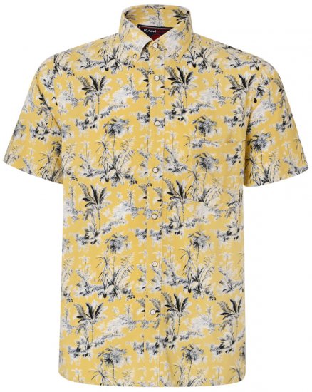 Kam Jeans 6191 Short Sleeve Shirt Sand - Overhemden - Overhemden Grote Maten Heren