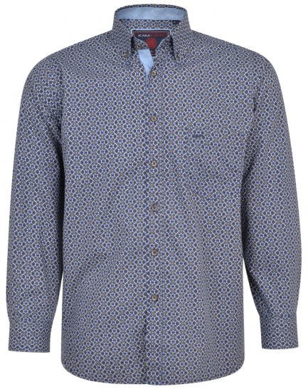 Kam Jeans 6196 LS Paisley Print Shirt - Overhemden - Overhemden Grote Maten Heren