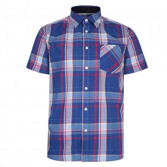 Kam Jeans 6202 Casual Check Shirt Blue - Overhemden - Overhemden Grote Maten Heren