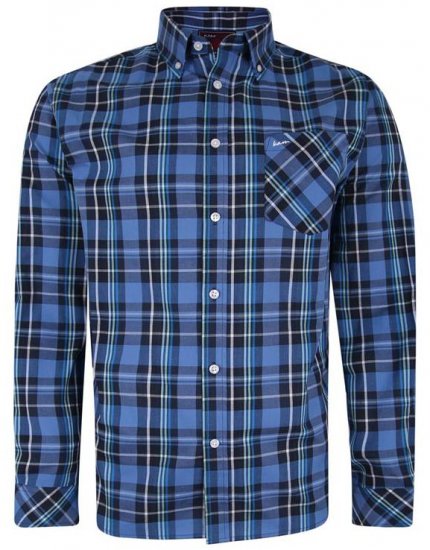 Kam Jeans 6208 LS Casual Check Shirt Denim - Overhemden - Overhemden Grote Maten Heren
