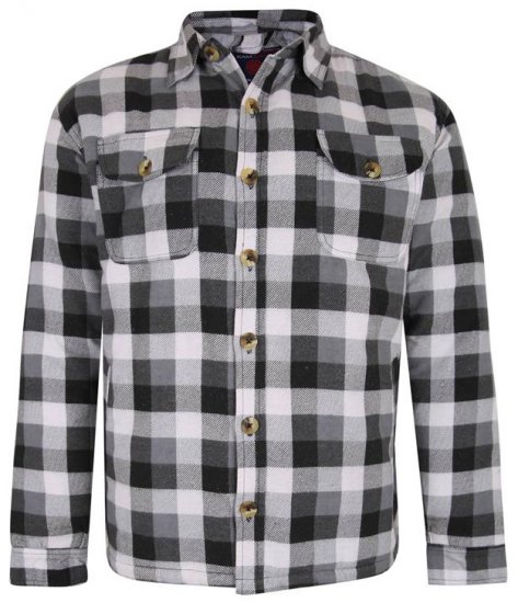 Kam Jeans 6213 Sherpa Lined Flannel Shirt Black - Overhemden - Overhemden Grote Maten Heren