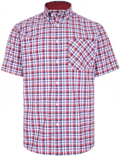 Kam Jeans 6214 Check Shirt Red - Overhemden - Overhemden Grote Maten Heren