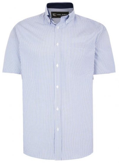 Kam Jeans 6218 SS Casual Stripe Shirt Navy - Overhemden - Overhemden Grote Maten Heren