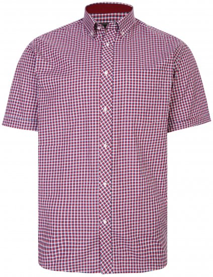 Kam Jeans 6219 Short sleeve Shirt Red - Overhemden - Overhemden Grote Maten Heren